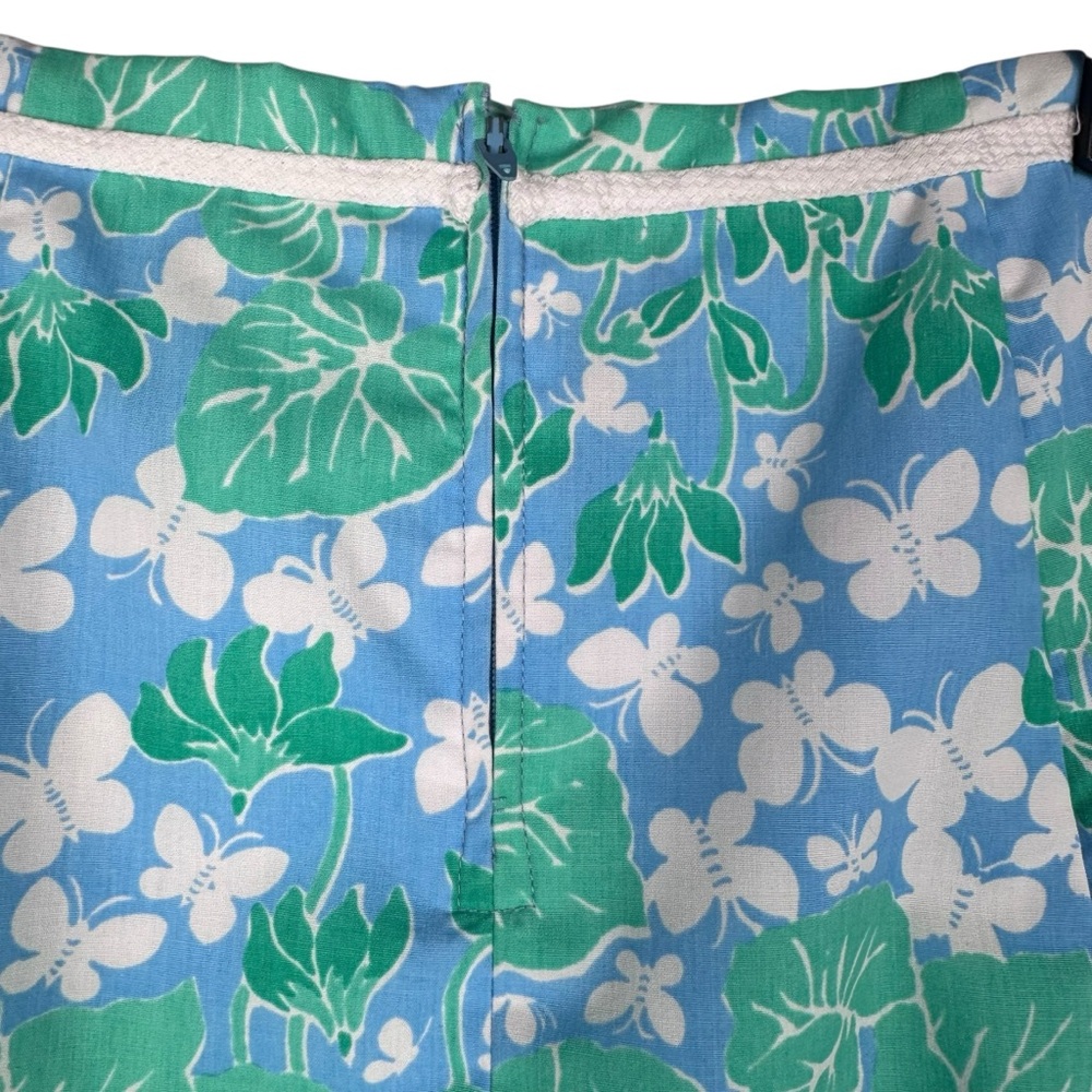 Vintage LILLY PULITZER 90s / 00s Floral Print Skirt Size 8 Blue Green - Picture 5 of 7